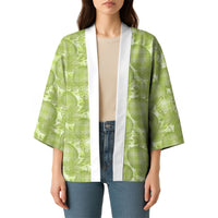 Omaomao Hawaii Breadfruit Palaka Motifs Kimono LT14 - Polynesian Pride