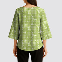 Omaomao Hawaii Breadfruit Palaka Motifs Kimono Sleeve Blouse LT14 - Polynesian Pride