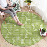 Omaomao Hawaii Breadfruit Palaka Motifs Round Carpet LT14 - Polynesian Pride