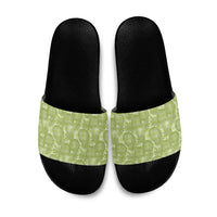 Omaomao Hawaii Breadfruit Palaka Motifs Slide Sandals LT14 Green - Polynesian Pride