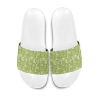 Omaomao Hawaii Breadfruit Palaka Motifs Slide Sandals LT14 Green - Polynesian Pride