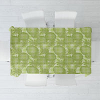 Omaomao Hawaii Breadfruit Palaka Motifs Tablecloth LT14 Green - Polynesian Pride