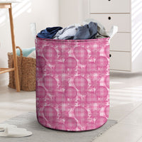Alaka Hawaii Breadfruit Palaka Motifs Laundry Basket LT14 Pink - Polynesian Pride