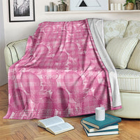 Alaka Hawaii Breadfruit Palaka Motifs Blanket LT14 Pink - Polynesian Pride