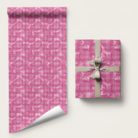 Alaka Hawaii Breadfruit Palaka Motifs Wrapping Paper LT14 58" × 23" Pink - Polynesian Pride