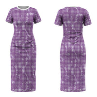 Poni Hawaii Breadfruit Palaka Motifs Couples Matching Short Sleeve Bodycon Dress and Hawaiian Shirt LT14 - Polynesian Pride