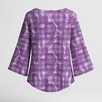 Poni Hawaii Breadfruit Palaka Motifs Kimono Sleeve Blouse LT14 - Polynesian Pride