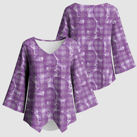 Poni Hawaii Breadfruit Palaka Motifs Kimono Sleeve Blouse LT14 - Polynesian Pride