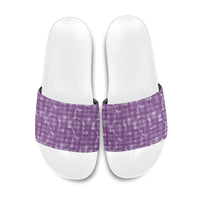 Poni Hawaii Breadfruit Palaka Motifs Slide Sandals LT14 Purple - Polynesian Pride