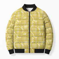 Melemele Hawaii Breadfruit Palaka Motifs Bomber Puffer Jacket LT14 Unisex Yellow - Polynesian Pride