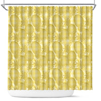 Melemele Hawaii Breadfruit Palaka Motifs Shower Curtain LT14 Yellow - Polynesian Pride