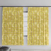 Melemele Hawaii Breadfruit Palaka Motifs Window Curtain LT14 With Hooks Yellow - Polynesian Pride