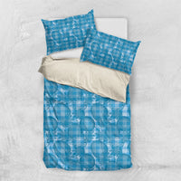 Polu Hawaii Breadfruit Palaka Motifs Bedding Set LT14 US Twin 172cm x 218cm Blue - Polynesian Pride