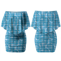 Polu Hawaii Breadfruit Palaka Motifs Couples Matching Off Shoulder Short Dress and Hawaiian Shirt LT14 - Polynesian Pride