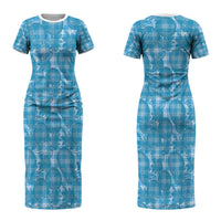 Polu Hawaii Breadfruit Palaka Motifs Couples Matching Short Sleeve Bodycon Dress and Hawaiian Shirt LT14 - Polynesian Pride