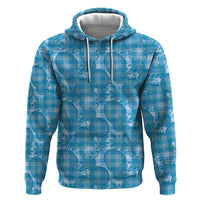Polu Hawaii Breadfruit Palaka Motifs Hoodie LT14 Pullover Hoodie Blue - Polynesian Pride