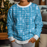 Polu Hawaii Breadfruit Palaka Motifs Kid Ugly Christmas Sweater LT14 - Polynesian Pride