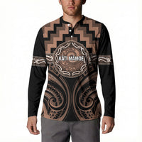Aotearoa Kati Mamoe Personalised Button Sweatshirt Maori Iwi Poutama Puhoro Tattoo LT14 - Polynesian Pride