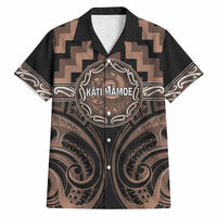 Aotearoa Kati Mamoe Personalised Hawaiian Shirt Maori Iwi Poutama Puhoro Tattoo LT14 Brown - Polynesian Pride
