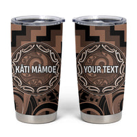 Aotearoa Kati Mamoe Personalised Tumbler Cup Maori Iwi Poutama Puhoro Tattoo LT14 Brown - Polynesian Pride