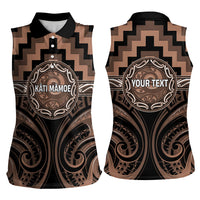 Aotearoa Kati Mamoe Personalised Women Sleeveless Polo Shirt Maori Iwi Poutama Puhoro Tattoo LT14 - Polynesian Pride