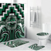 Aotearoa Whakatohea Bathroom Set Maori Iwi Poutama Puhoro Tattoo LT14 Bathroom Set (4 pcs) Green - Polynesian Pride