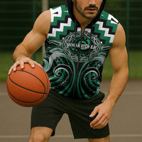 Aotearoa Whakatohea Personalised Sleeveless Zip Hoodie Maori Iwi Poutama Puhoro Tattoo LT14 - Polynesian Pride