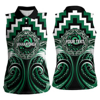 Aotearoa Whakatohea Personalised Women Sleeveless Polo Shirt Maori Iwi Poutama Puhoro Tattoo LT14 - Polynesian Pride
