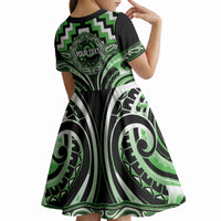 Aotearoa Ngati Awa Personalised Kid Short Sleeve Dress Maori Iwi Poutama Puhoro Tattoo LT14 - Polynesian Pride