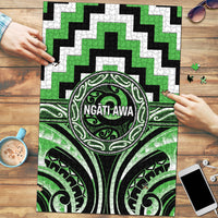 Aotearoa Ngati Awa Puzzle Maori Iwi Poutama Puhoro Tattoo LT14 Green - Polynesian Pride