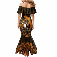 French Polynesia Bora Bora Mermaid Dress Polynesian Shark Tattoo With Hibiscus Red Version LT14 - Polynesian Pride