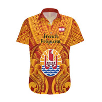 Personalised French Polynesia Hawaiian Shirt Coat Of Arms With Polynesian Plumeria LT14 Red - Polynesian Pride