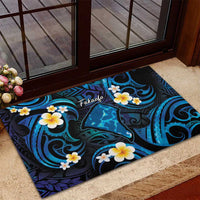 Tokelau Fakaofo Atoll Rubber Doormat Polynesian Tattoo Plumeria With Map LT14 - Polynesian Pride