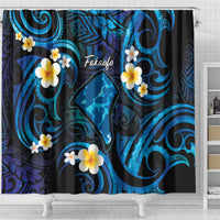 Tokelau Fakaofo Atoll Shower Curtain Polynesian Tattoo Plumeria With Map