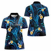 Tokelau Fakaofo Atoll Women Polo Shirt Polynesian Tattoo Plumeria With Map