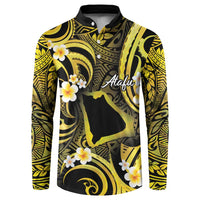 Tokelau Atafu Atoll Button Sweatshirt Polynesian Tattoo Plumeria With Map LT14 Gold - Polynesian Pride