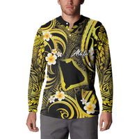 Tokelau Atafu Atoll Button Sweatshirt Polynesian Tattoo Plumeria With Map LT14 - Polynesian Pride