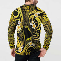 Tokelau Atafu Atoll Button Sweatshirt Polynesian Tattoo Plumeria With Map LT14 - Polynesian Pride
