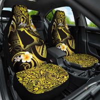 Tokelau Atafu Atoll Car Seat Cover Polynesian Tattoo Plumeria With Map