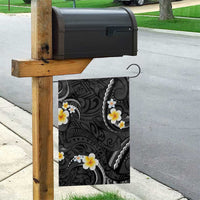 Black And Gray Garden Flag Curves Polynesian Tattoo Mix Plumeria Flowers LT14 - Polynesian Pride