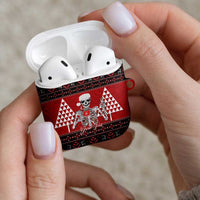 Personalized Hawaii Skull Christmas AirPods Case Mele Kalikimaka Hawaiian Kakau LT14 - Polynesian Pride