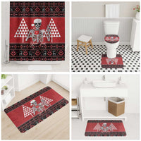Personalized Hawaii Skull Christmas Bathroom Set Mele Kalikimaka Hawaiian Kakau - Polynesian Pride
