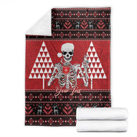 Personalized Hawaii Skull Christmas Blanket Mele Kalikimaka Hawaiian Kakau - Polynesian Pride