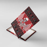 Personalized Hawaii Skull Christmas Canvas Wall Art Mele Kalikimaka Hawaiian Kakau - Polynesian Pride