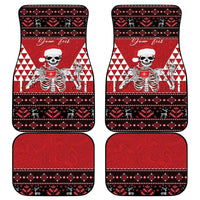 Personalized Hawaii Skull Christmas Car Mats Mele Kalikimaka Hawaiian Kakau - Polynesian Pride