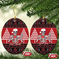 Personalized Hawaii Skull Christmas Ceramic Ornament Mele Kalikimaka Hawaiian Kakau - Polynesian Pride