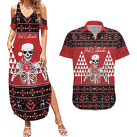 Personalized Hawaii Skull Christmas Couples Matching Summer Maxi Dress and Hawaiian Shirt Mele Kalikimaka Hawaiian Kakau - Polynesian Pride