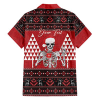 Personalized Hawaii Skull Christmas Family Matching Long Sleeve Bodycon Dress and Hawaiian Shirt Mele Kalikimaka Hawaiian Kakau - Polynesian Pride