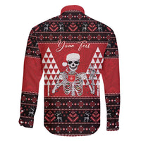 Personalized Hawaii Skull Christmas Family Matching Tank Maxi Dress and Hawaiian Shirt Mele Kalikimaka Hawaiian Kakau - Polynesian Pride