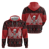 Personalized Hawaii Skull Christmas Hoodie Mele Kalikimaka Hawaiian Kakau - Polynesian Pride